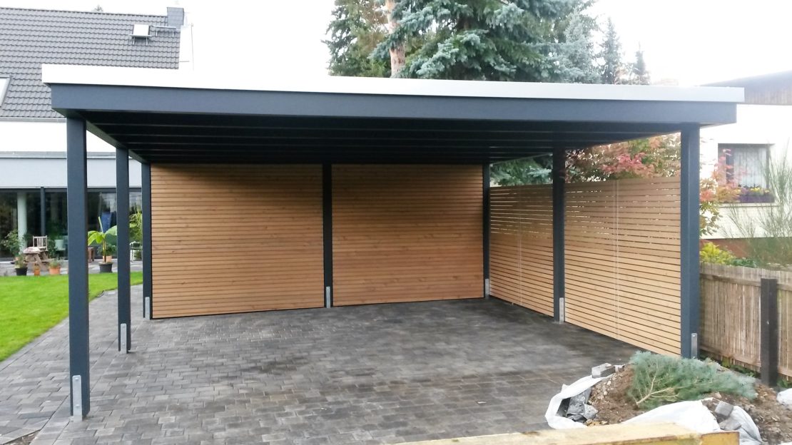 Beispiele moderner Doppelcarport Carporthaus