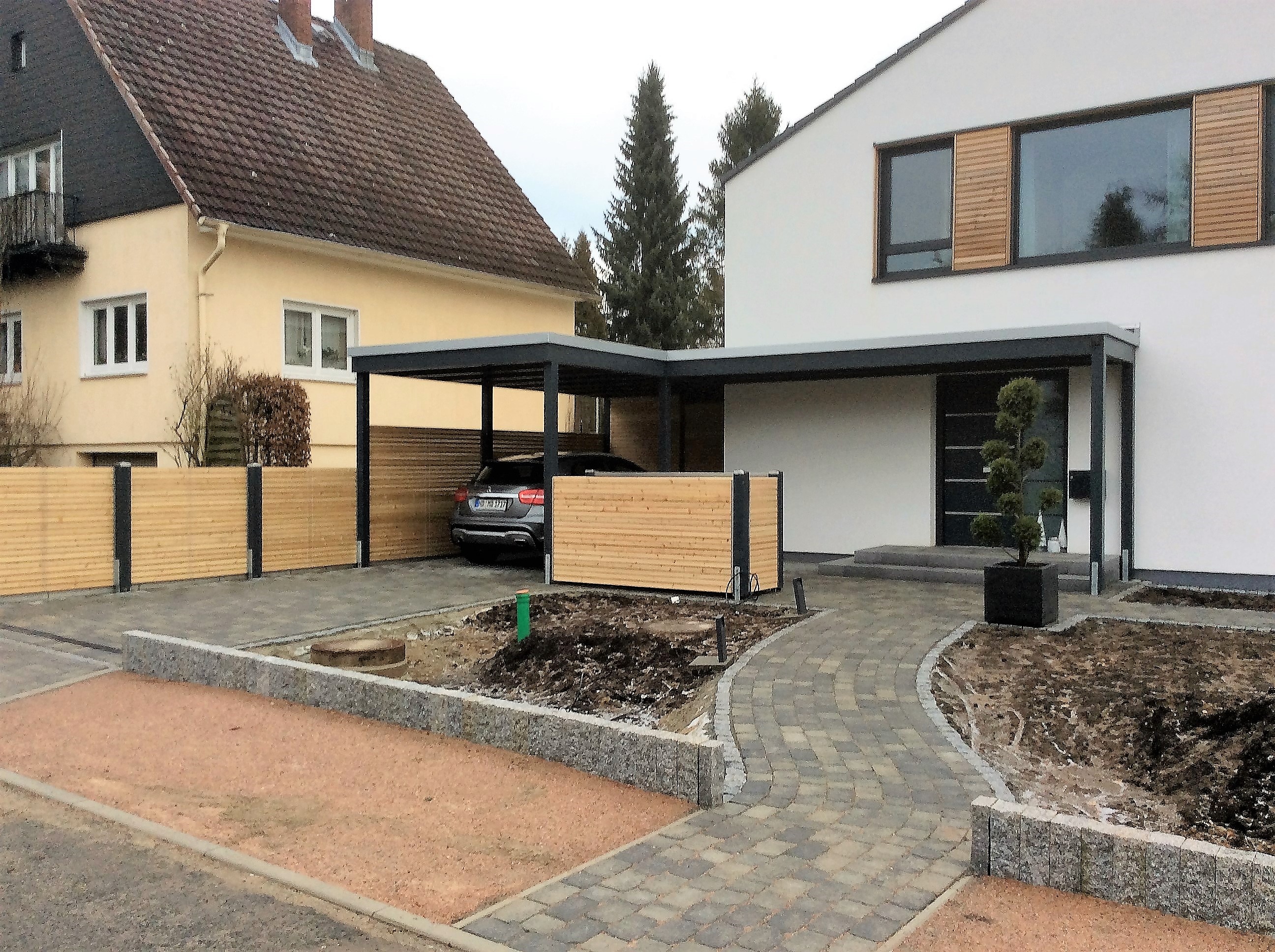 Carport metall stahlzart stahl doppelcarport freitragend außergewöhnliche holz carports